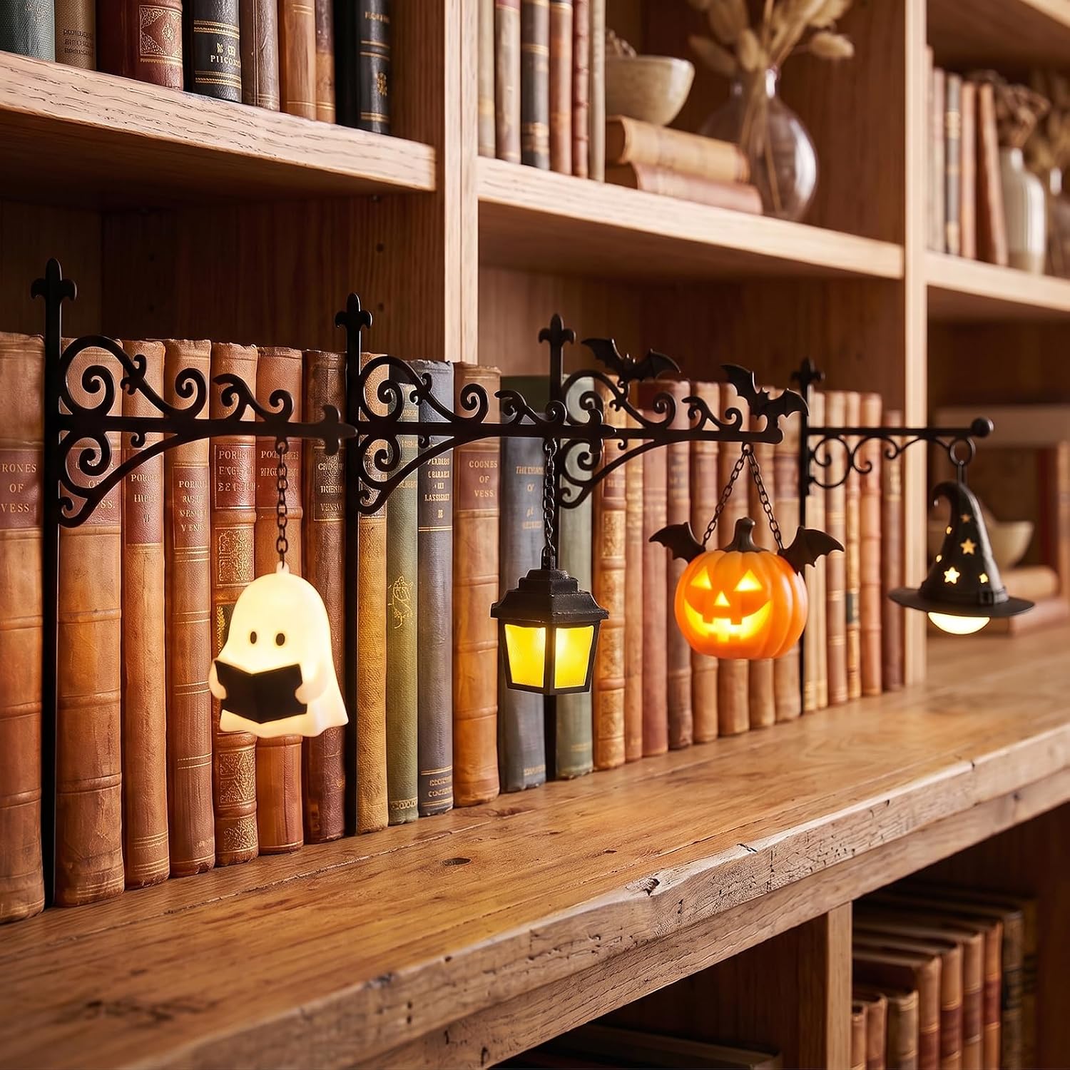 Home Lighting And Decor - โคมไฟตกแต่งห้องสมุด-โคมไฟชั้นวางหนังสือ-มุมอ่านหนังสือ-ไฟกลางคืน LED-โคมไฟตู้หนังสือไม้-ของตกแต่งห้อง