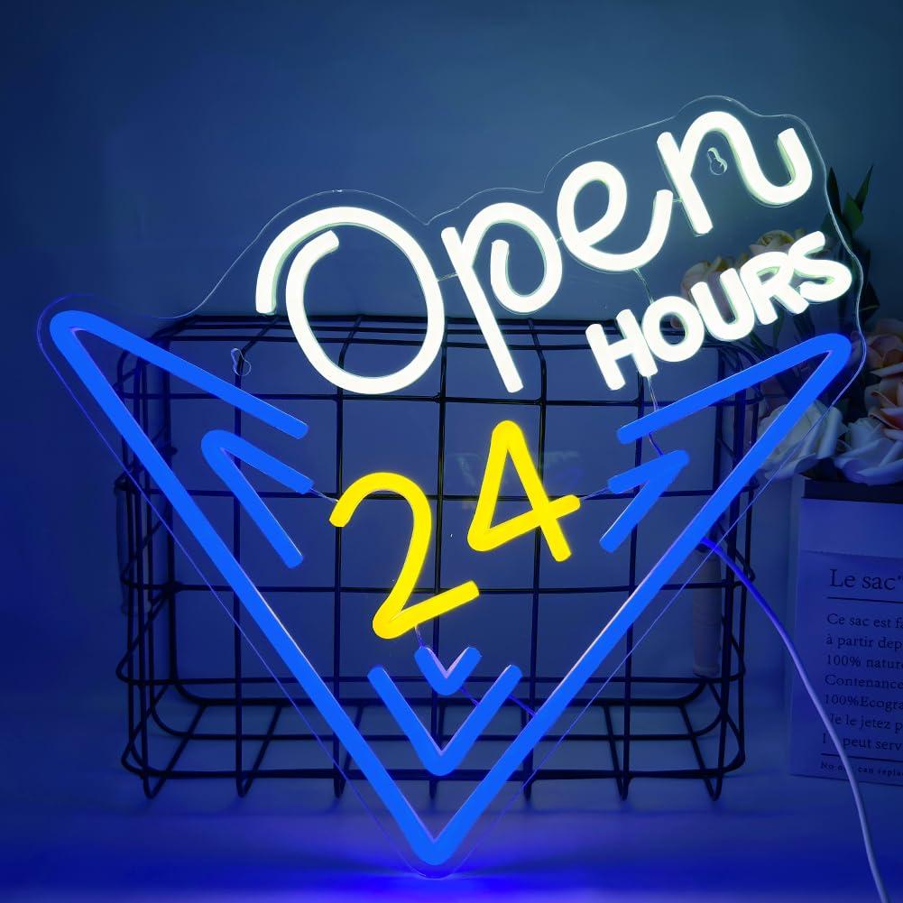 Decor Lighting Opening Hours - ป้ายไฟนีออนเปิด 24 ชั่วโมง ไฟ LED ปรับความสว่างได้