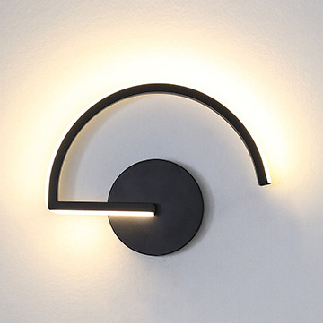 Room Lighting Bedroom Decor - โคมไฟติดผนัง LED สไตล์นอร์ดิกสมัยใหม่, โคมไฟติดผนังทรงเรขาคณิตสีดำแบบมินิมอลสำหรับตกแต่งห้องนอนข้างเตียงห้องนั่งเล่น, ไฟตกแต่งบ้านสุดสร้างสรรค์