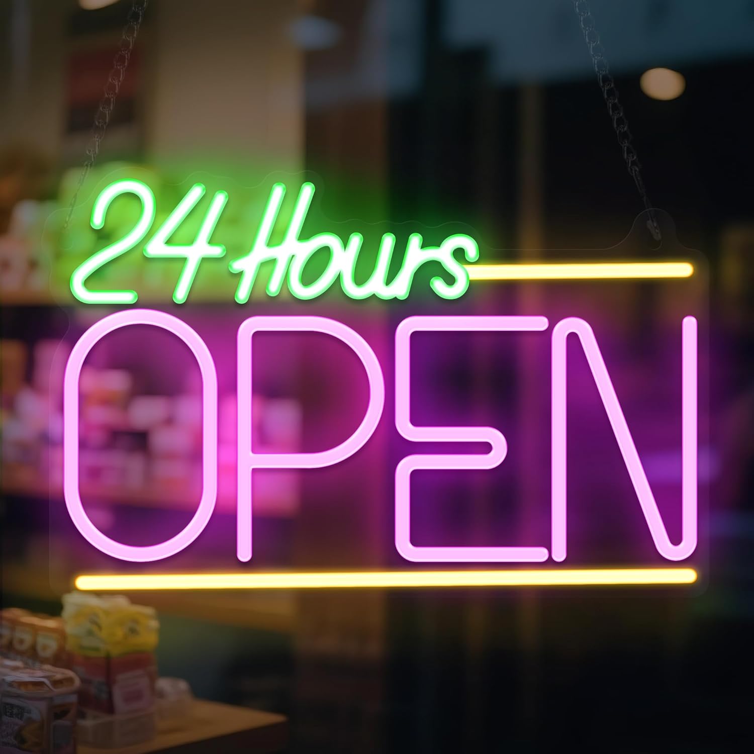 Decor Lighting Opening Hours - ป้ายไฟนีออนเปิดตลอด 24 ชั่วโมง ไฟ LED แบบ