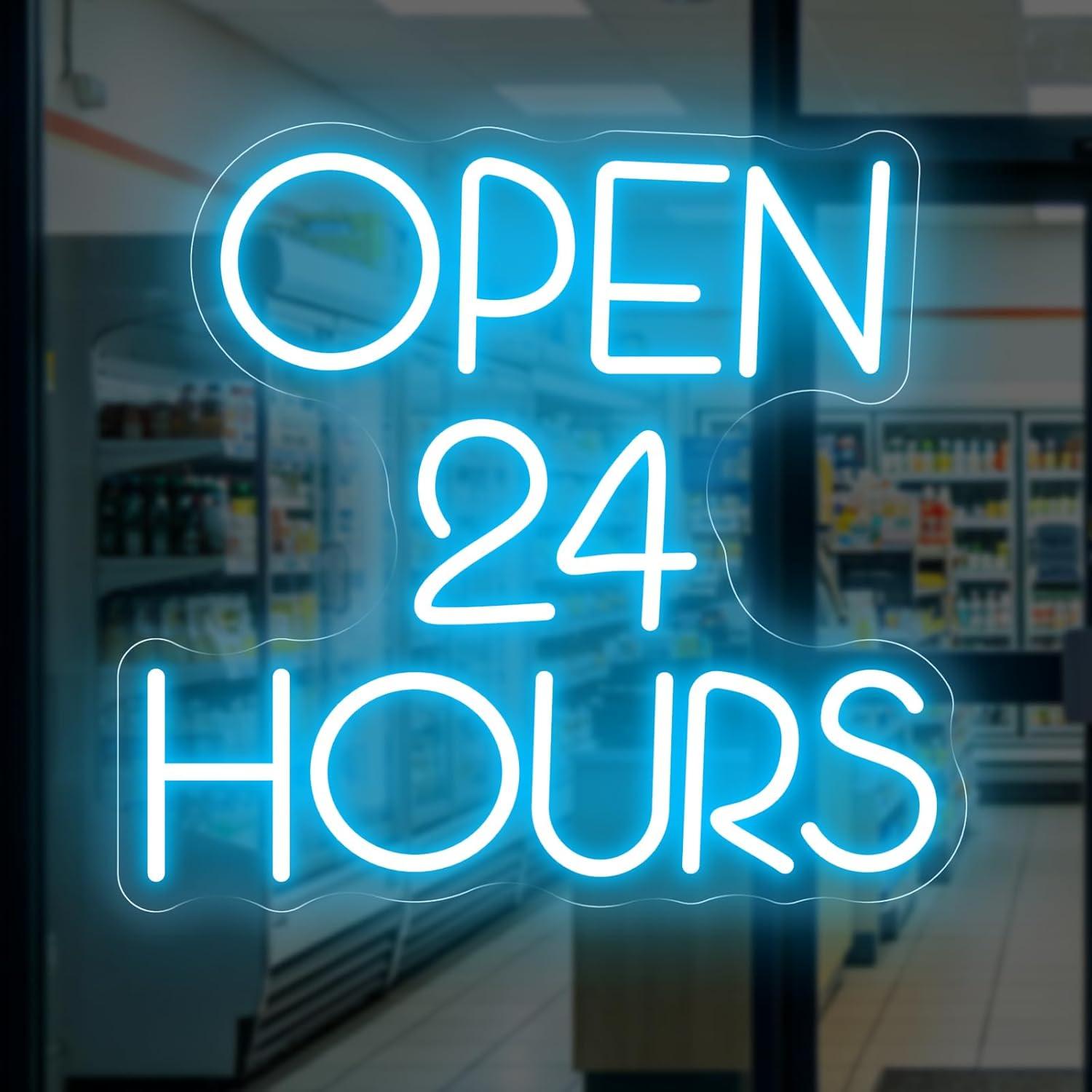 Decor Lighting Opening Hours - ป้ายไฟนีออนเปิด 24 ชั่วโมง ไฟ LED ปรับความสว่างได้ผ่าน