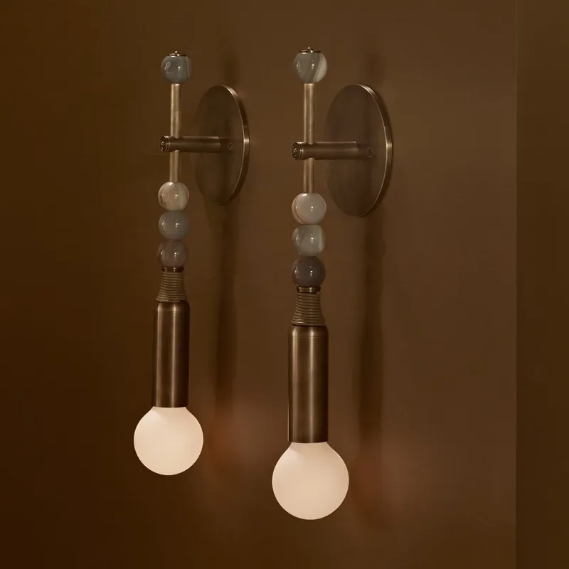 Room Lighting Bedroom Decor - โคมไฟติดผนังสไตล์นอร์ดิกวินเทจ สำหรับตกแต่งบ้าน ห้องนั่งเล่น ห้องนอน โรงแรม ทำจากทองเหลืองแท้