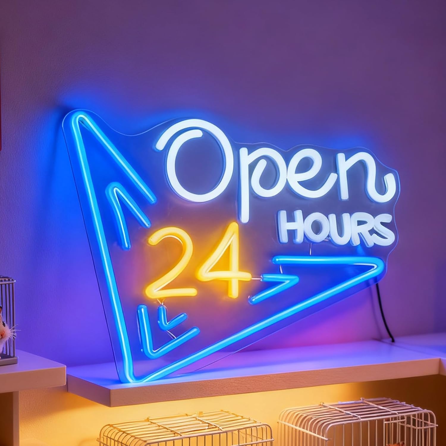 Decor Lighting Opening Hours - ป้ายไฟนีออน LED เปิดตลอด 24 ชั่วโมง ปรับความสว่างได้