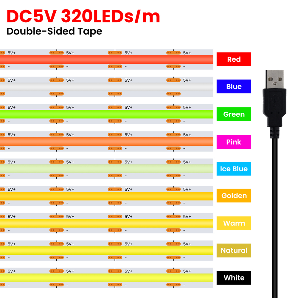 Decor Lighting Hours - 5V USB 3 มม.5 มม.PCB COB