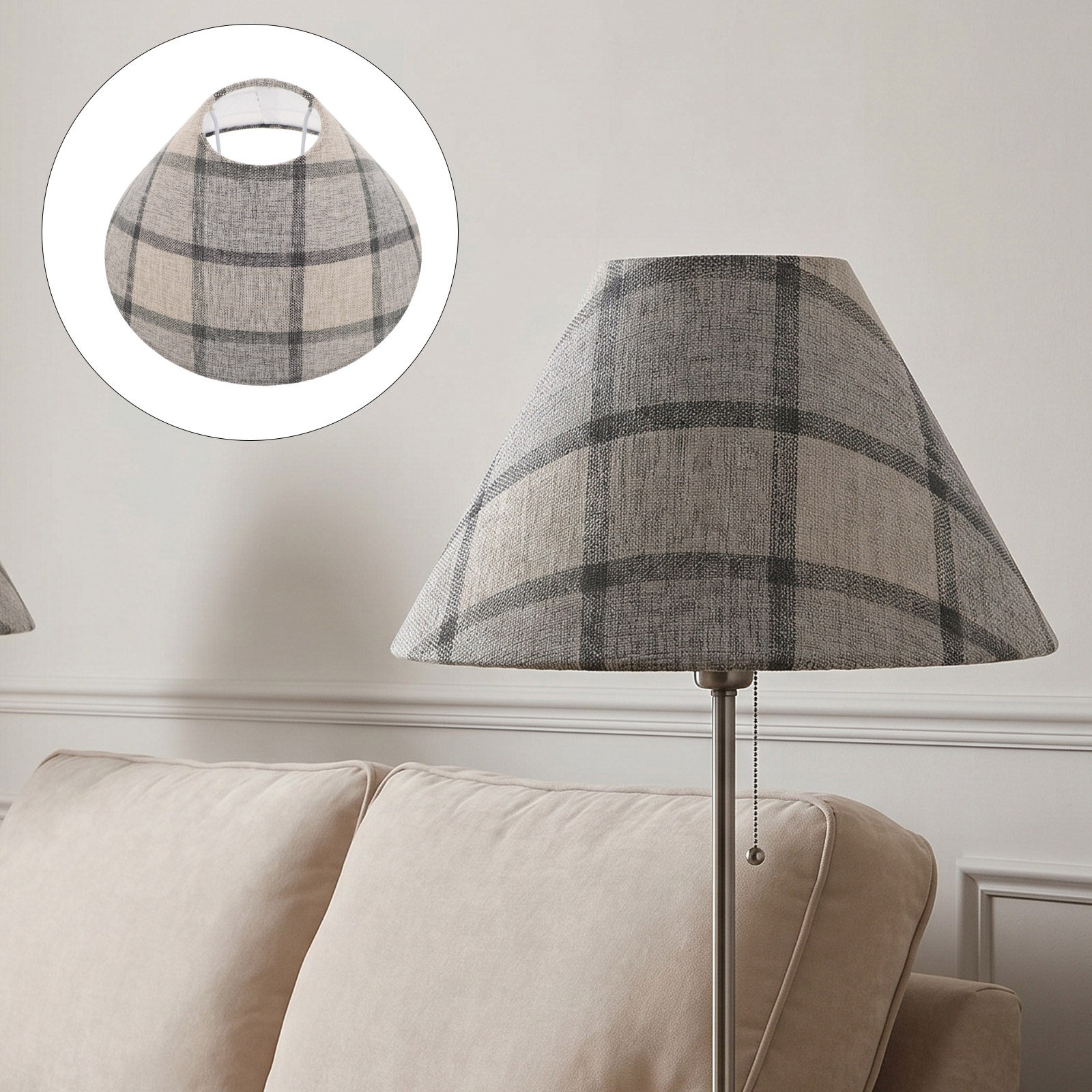 โคมไฟทรงกลองผ้าลายสก็อตคลาสสิก - Decor Timeless Lighting บทวิจารณ์และราคา