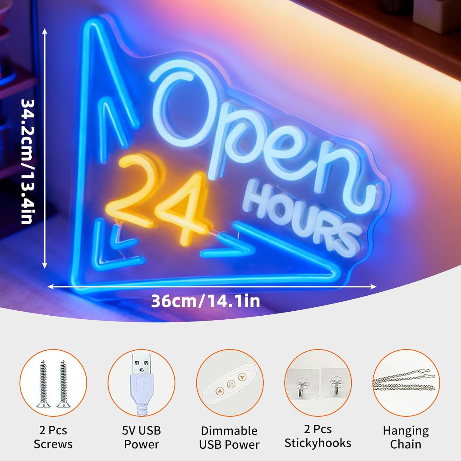   ป้ายไฟนีออนเปิดตลอด 24 ชั่ - Decor Lighting Opening Hours บทวิจารณ์และราคา