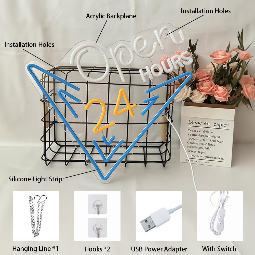 ป้ายไฟนีออนเปิด 24 ชั่วโมง ไฟ  - Decor Lighting Opening Hours บทวิจารณ์และราคา