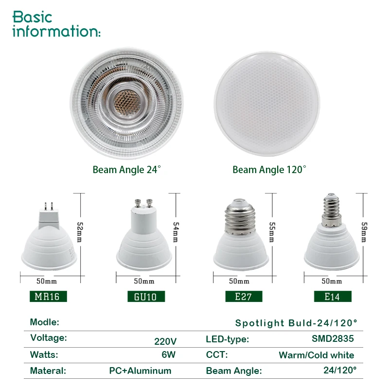 10 ชิ้นหลอดไฟ LED E27/E14 MR16 - Decor Lighting Hours บทวิจารณ์และราคา