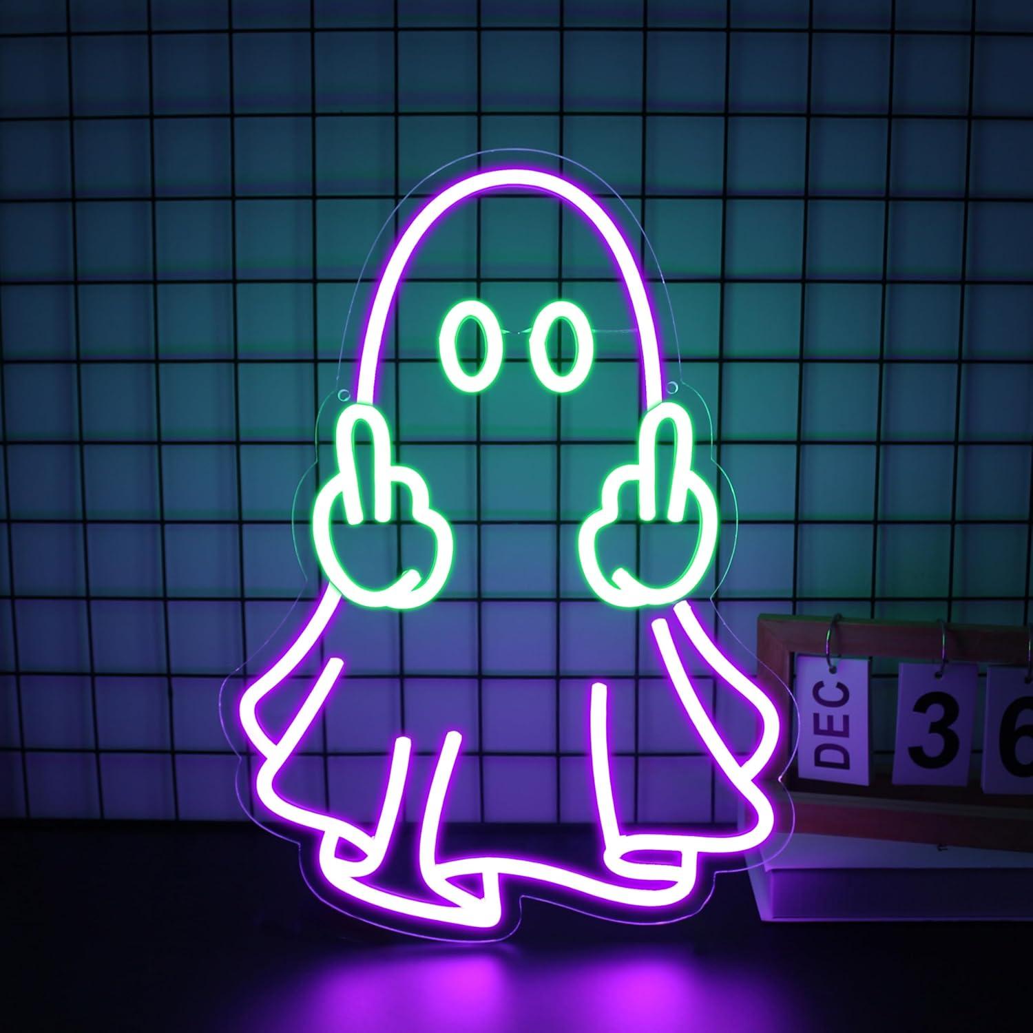 ป้ายไฟนีออนรูปผี ใช้พลังงานจาก - Room Lighting Bedroom Decor บทวิจารณ์และราคา