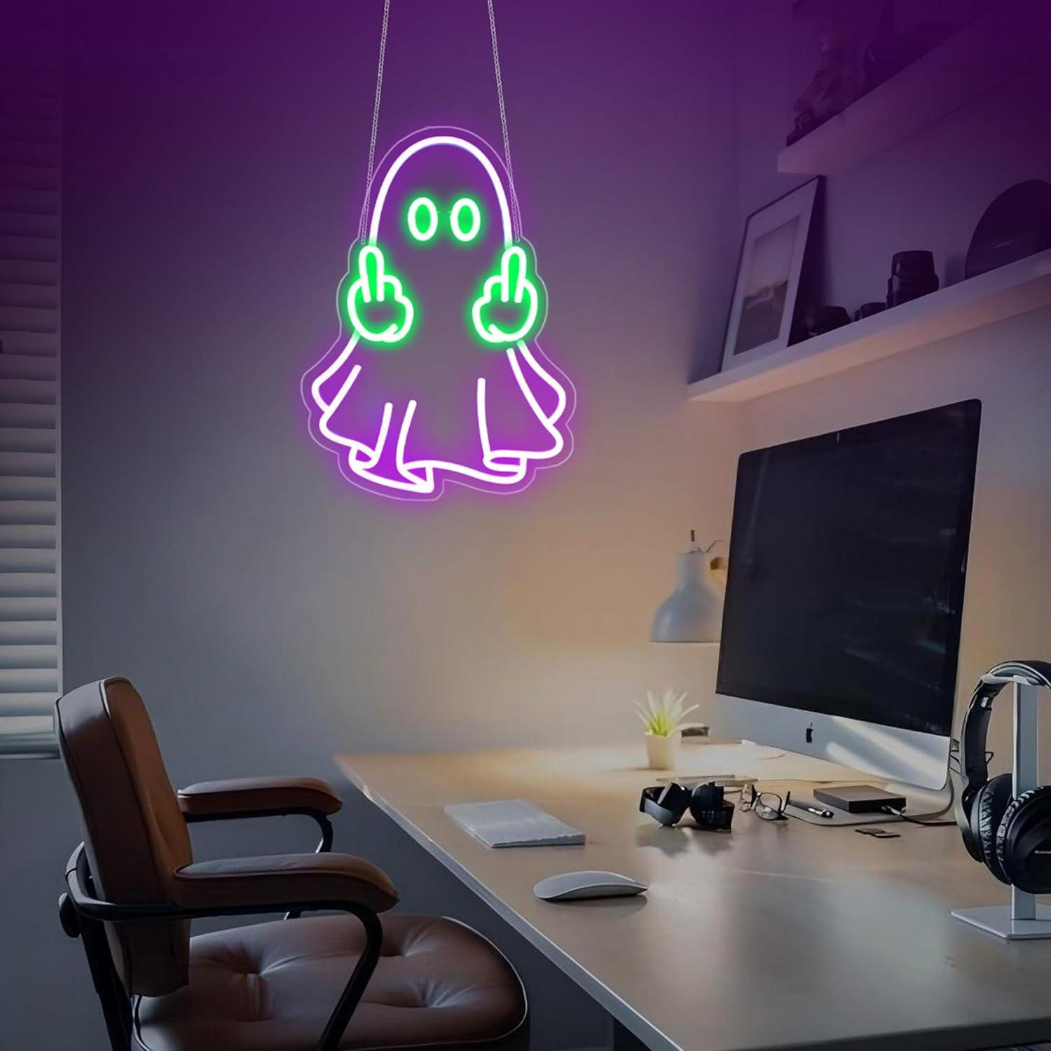 ป้ายไฟนีออนรูปผี ใช้พลังงานจาก - Room Lighting Bedroom Decor บทวิจารณ์และราคา