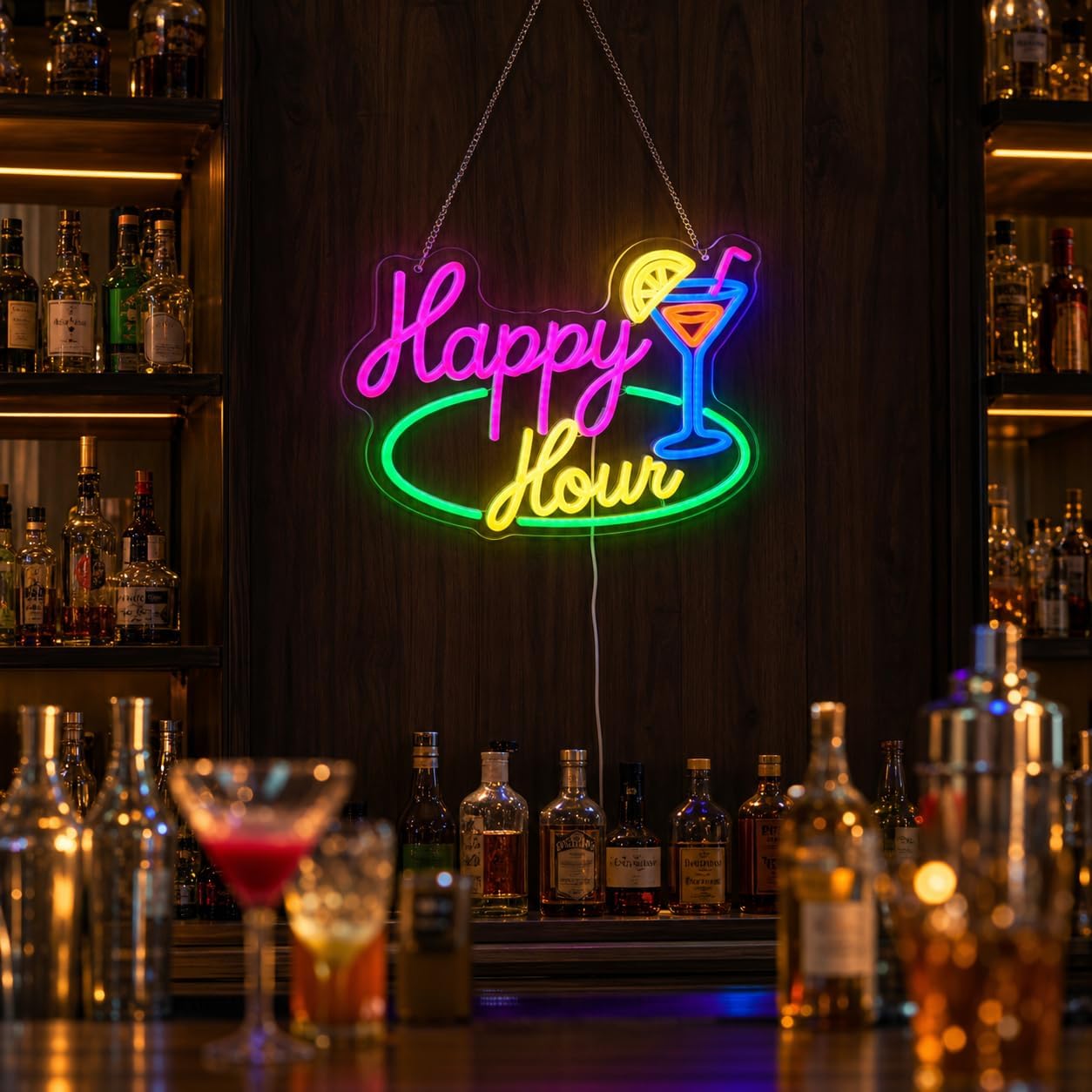 ป้ายไฟนีออน LED ลายค็อกเทล Hap - Decor Lighting Opening Hours บทวิจารณ์และราคา