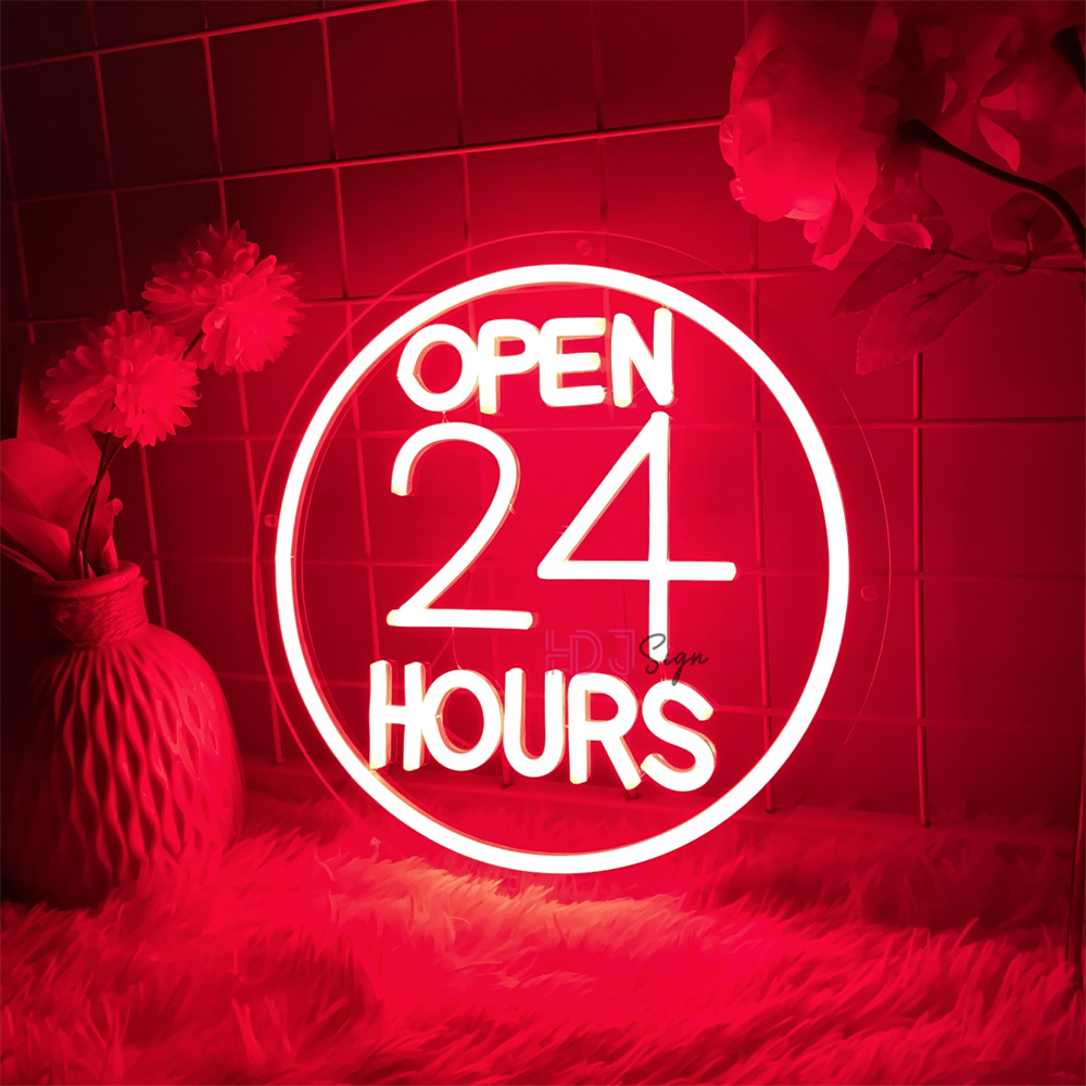 นีออน LED ป้ายเปิด 24 ชั่วโมง  - Decor Lighting Opening Hours บทวิจารณ์และราคา