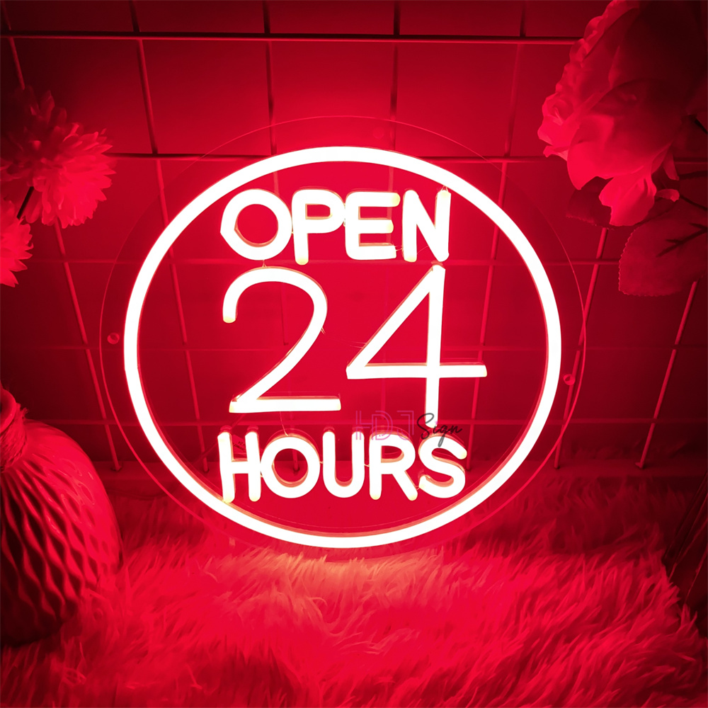 นีออน LED ป้ายเปิด 24 ชั่วโมง  - Decor Lighting Opening Hours บทวิจารณ์และราคา