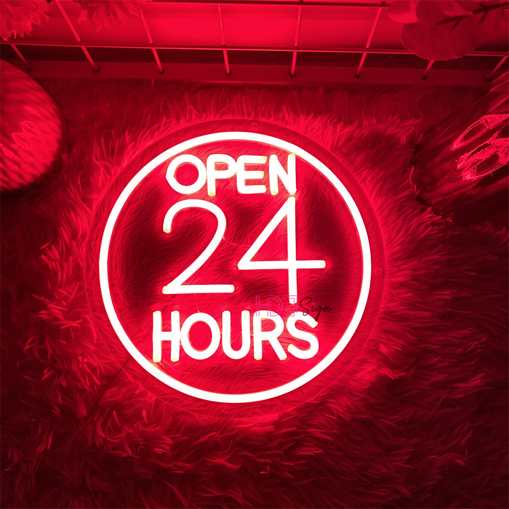 นีออน LED ป้ายเปิด 24 ชั่วโมง  - Decor Lighting Opening Hours บทวิจารณ์และราคา