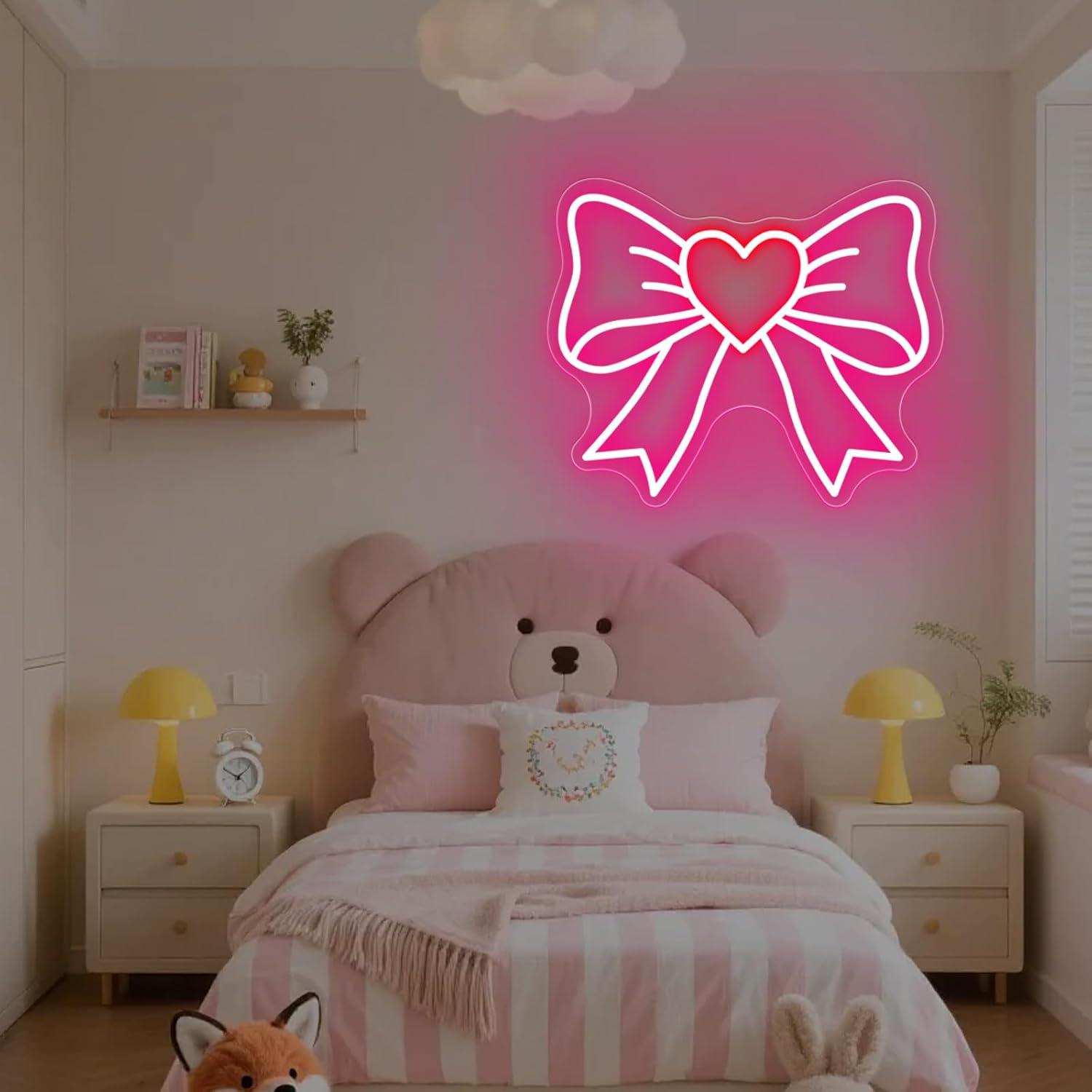 ป้ายไฟนีออนรูปโบว์ ไฟ LED ปรับ - Elegant Decor & Lighting Llc บทวิจารณ์และราคา