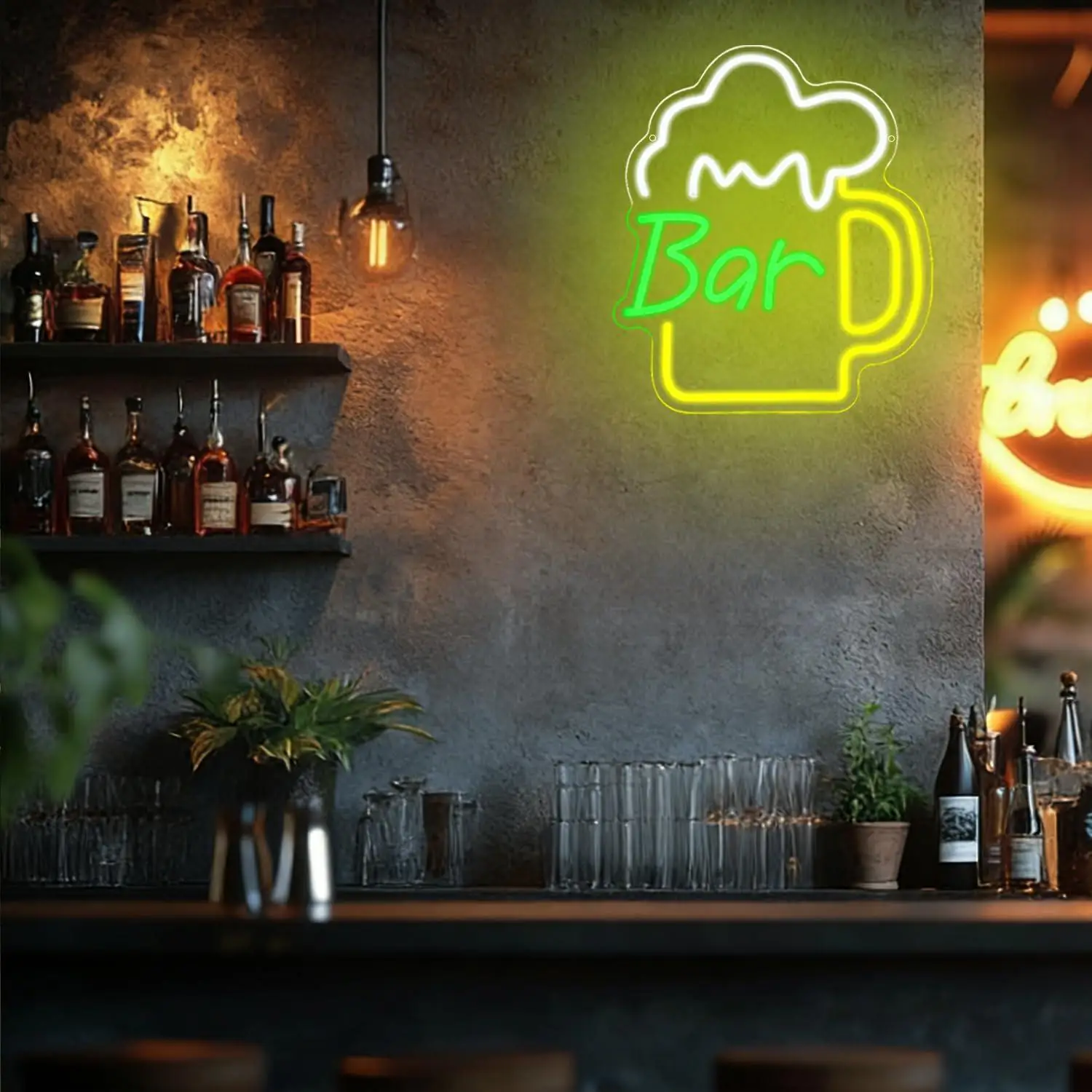 ป้ายไฟนีออนร้านเบียร์ ไฟ LED ป - Kitchen Decor Lighting บทวิจารณ์และราคา