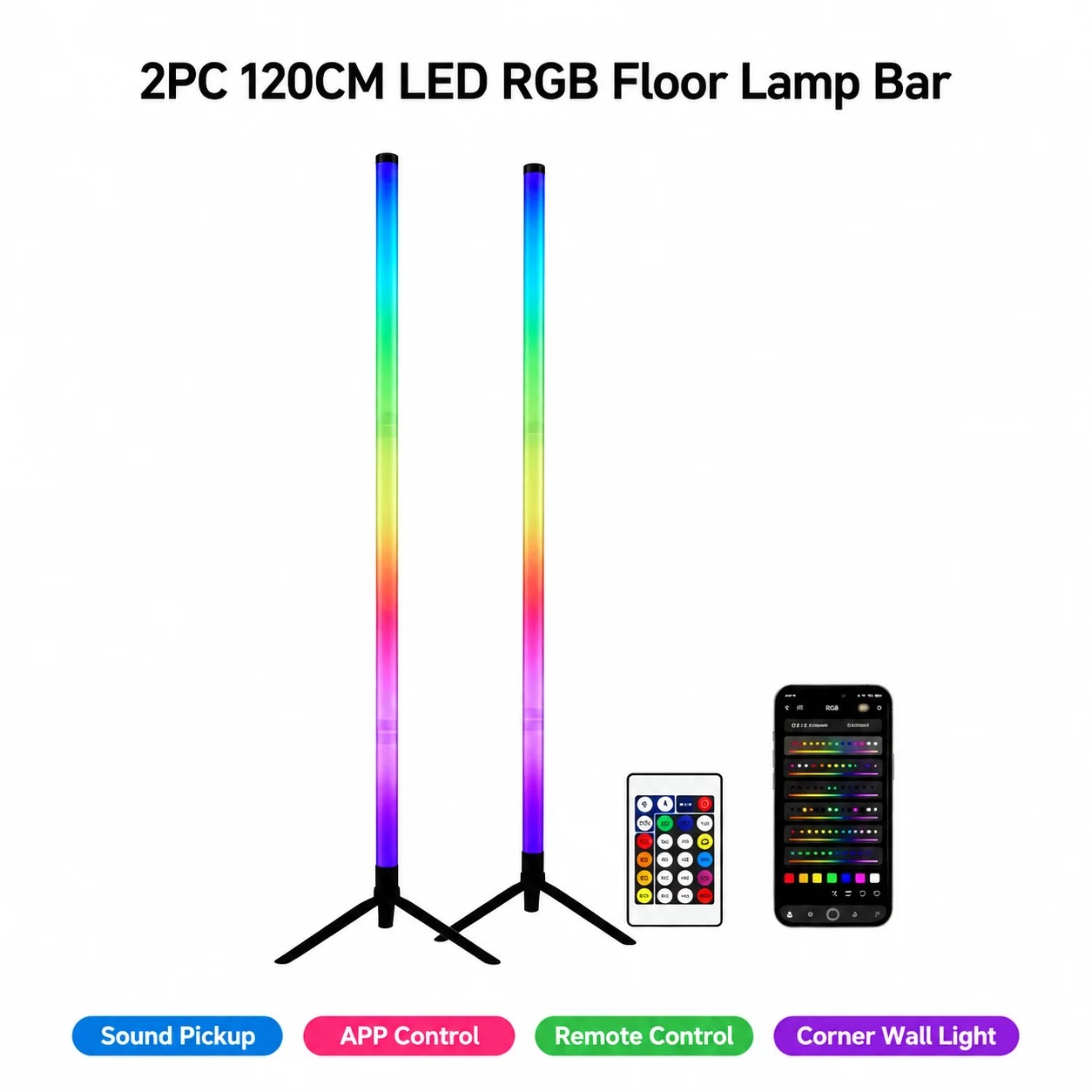 โคมไฟตั้งพื้น RGB ขนาด 120 ซม. - Home Lighting And Decor บทวิจารณ์และราคา