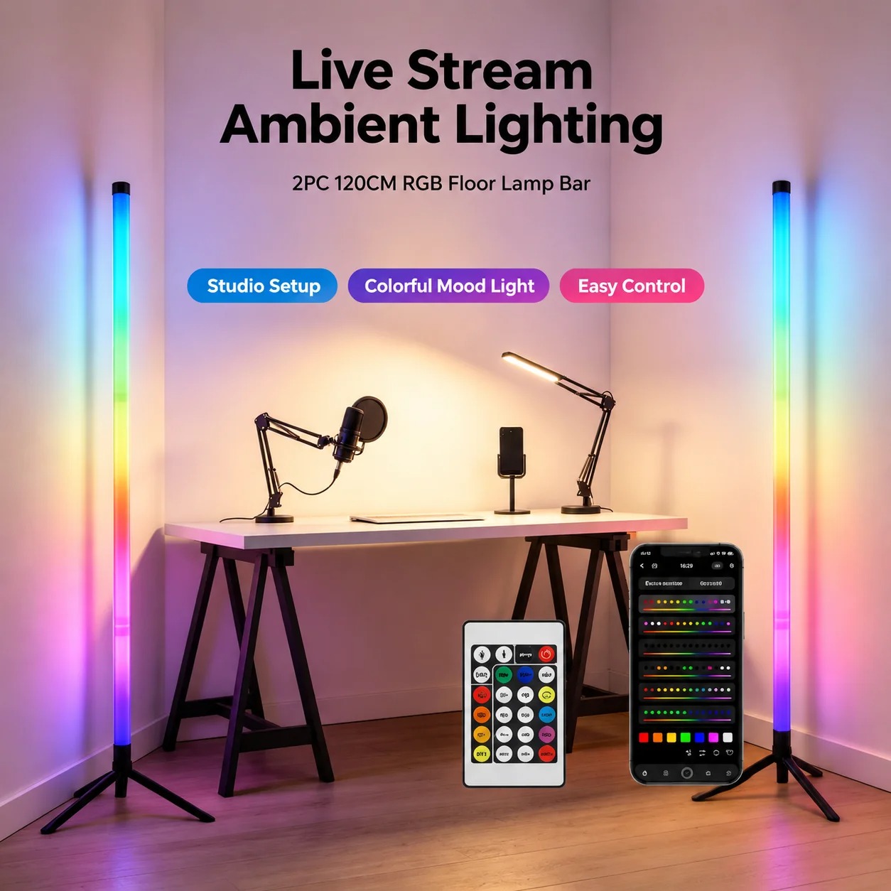 โคมไฟตั้งพื้น RGB ขนาด 120 ซม. - Home Lighting And Decor บทวิจารณ์และราคา