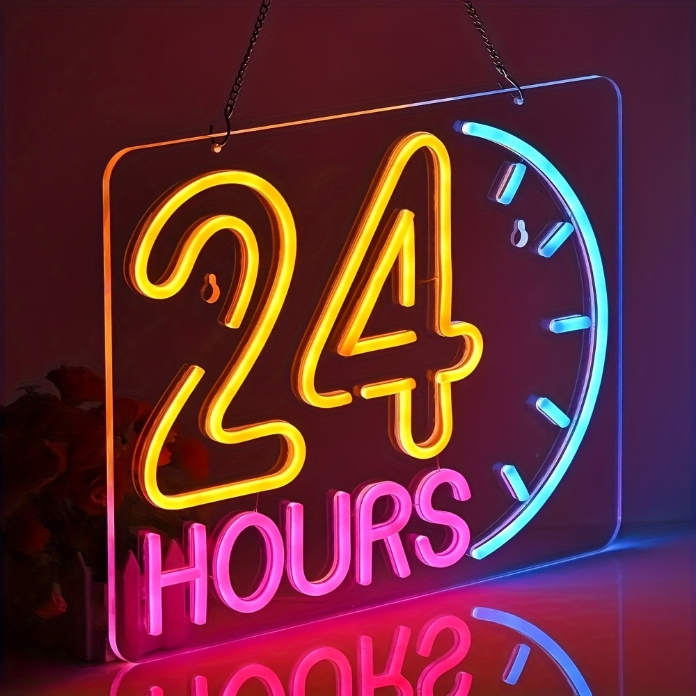 ป้ายไฟ LED นีออน 24 ชั่วโมง, ไ - Decor Lighting Opening Hours บทวิจารณ์และราคา