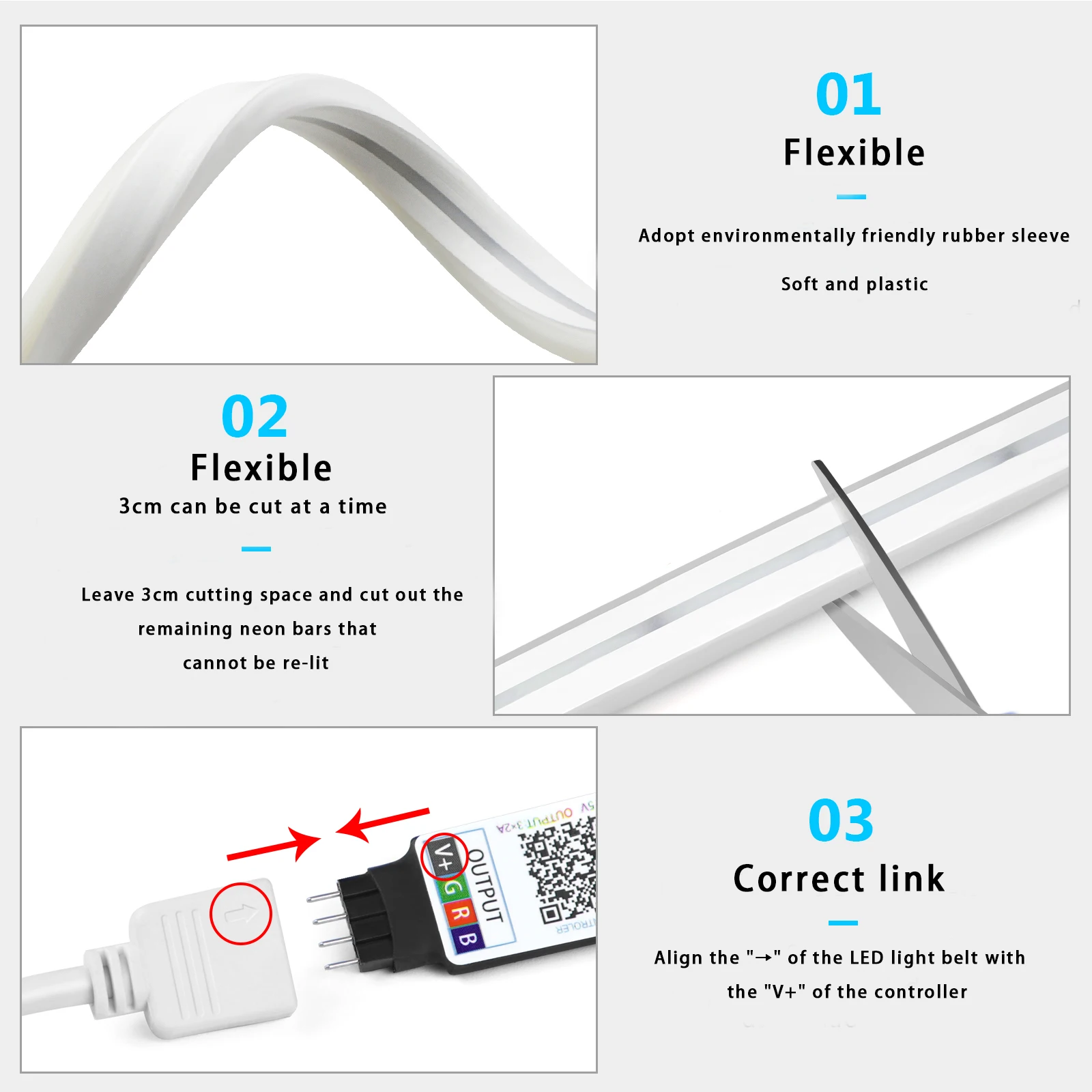 ไฟนีออน LED RGB ขนาด 1-5 เมตร  - Home Lighting And Decor บทวิจารณ์และราคา